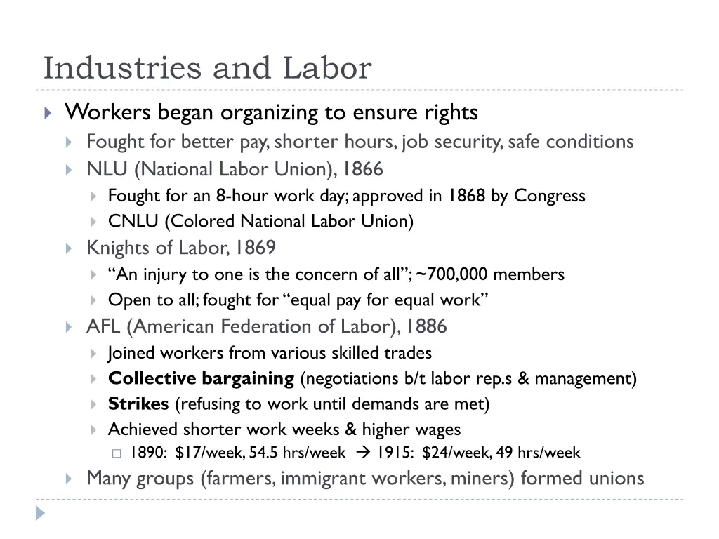 industries and labor 2