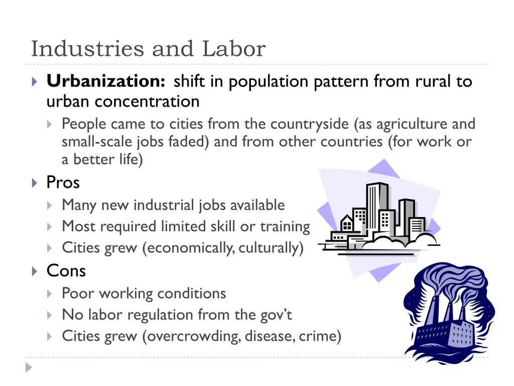 industries and labor