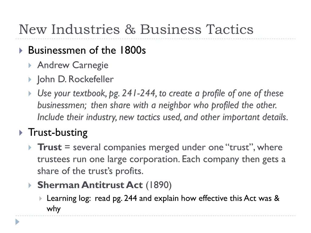 new industries business tactics 2