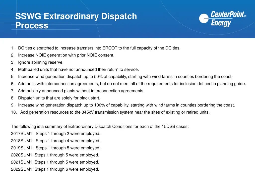 sswg extraordinary dispatch process