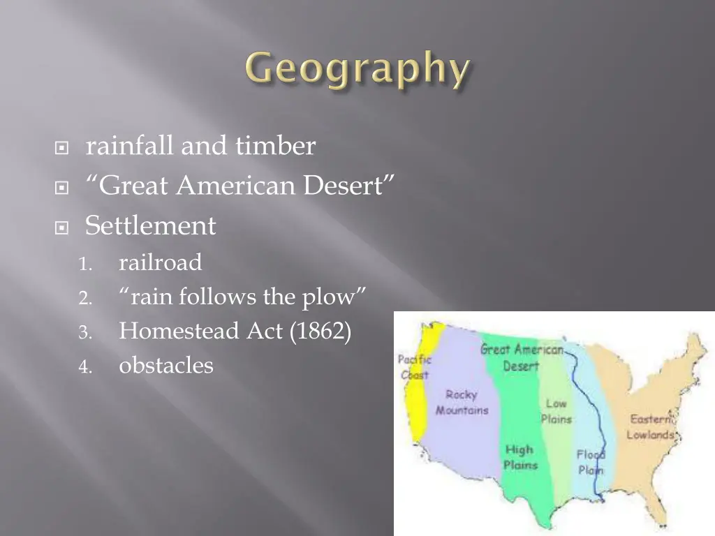 rainfall and timber great american desert