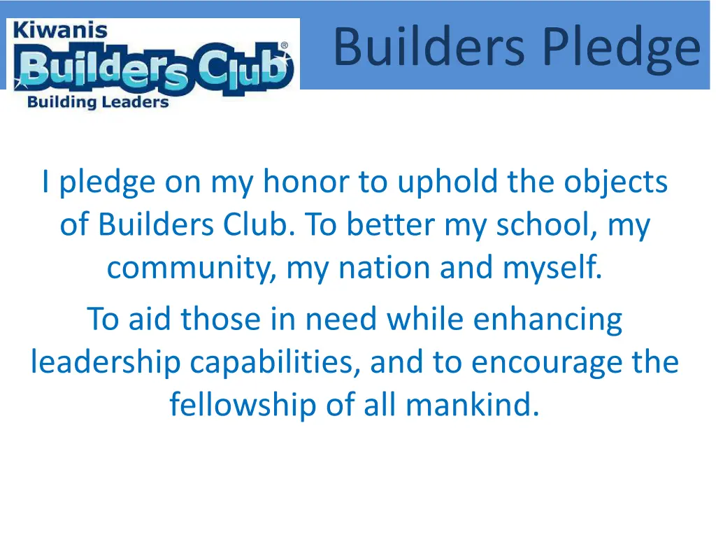 builders pledge