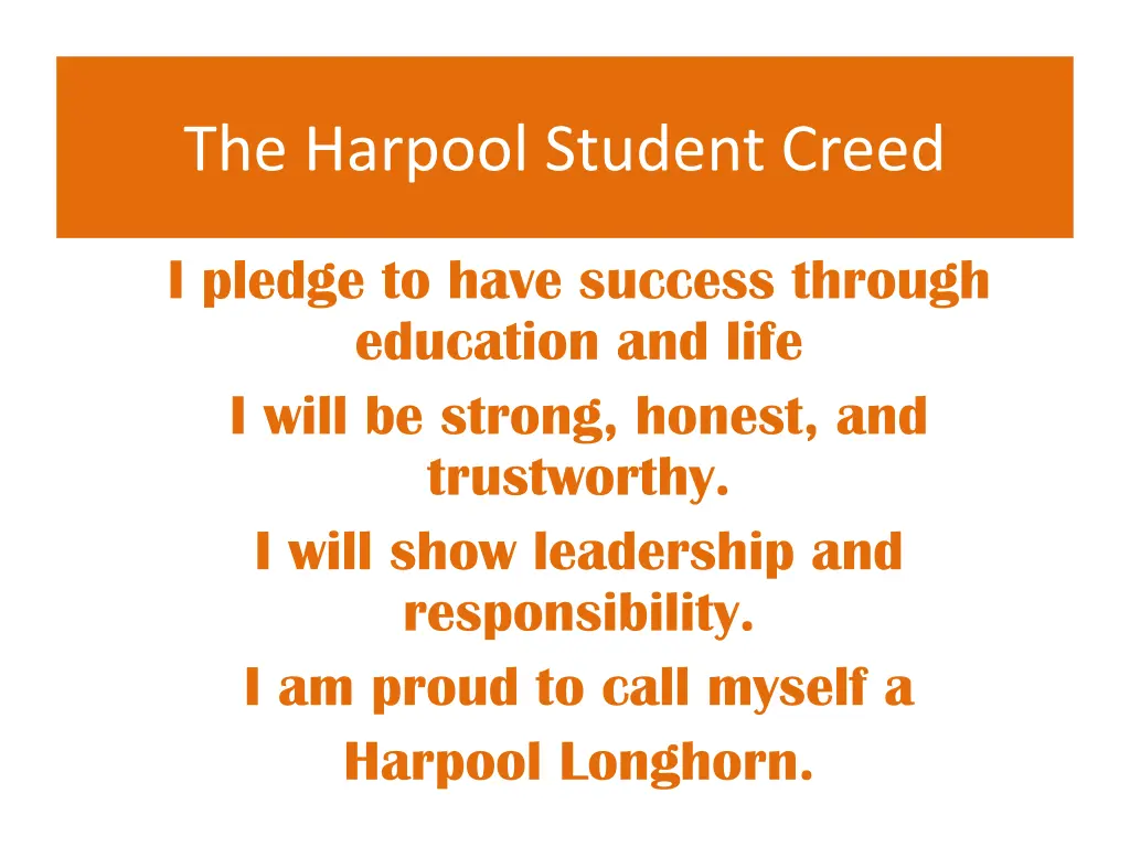 the harpool student creed