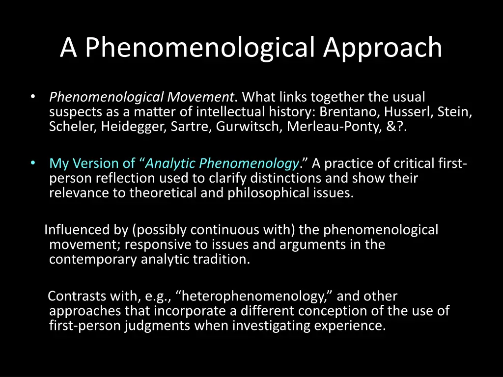 a phenomenological approach