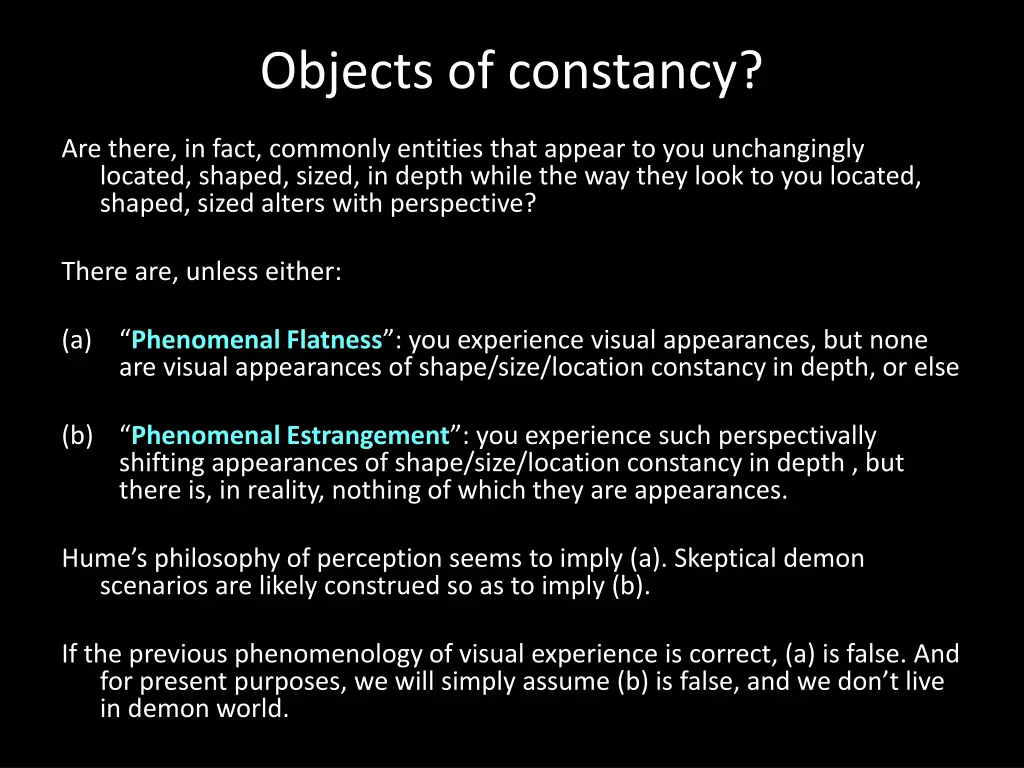 objects of constancy