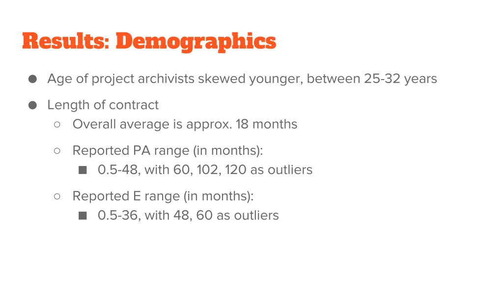 results demographics