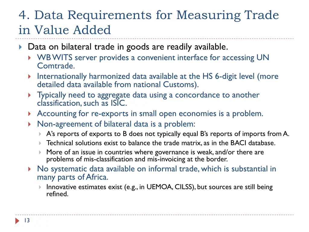 4 data requirements for measuring trade in value 2