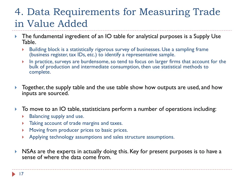 4 data requirements for measuring trade in value 6