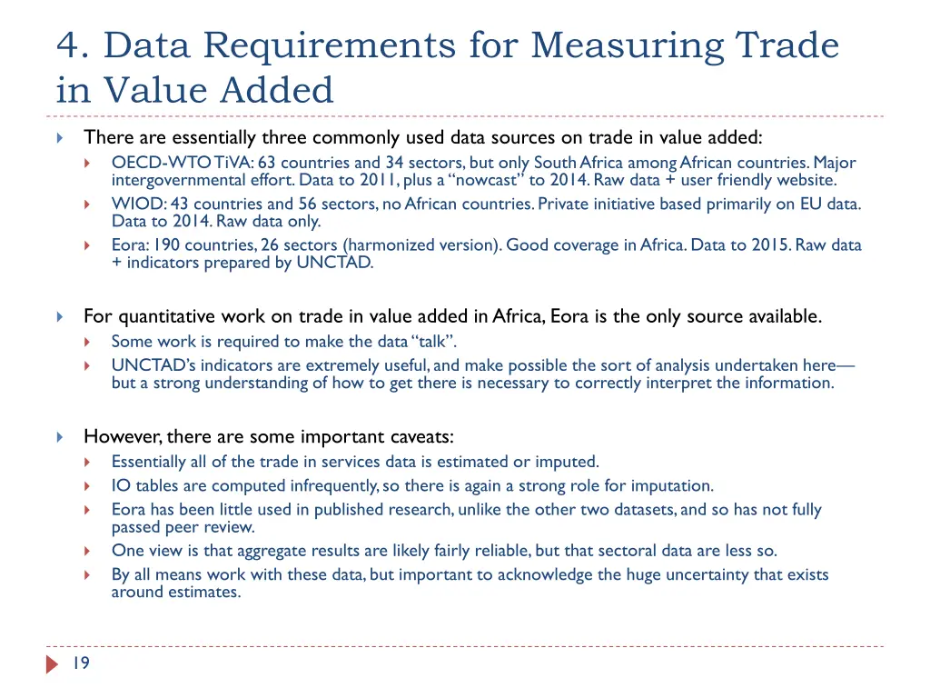 4 data requirements for measuring trade in value 8