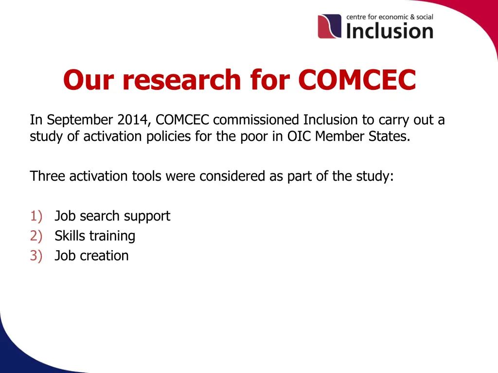 our research for comcec