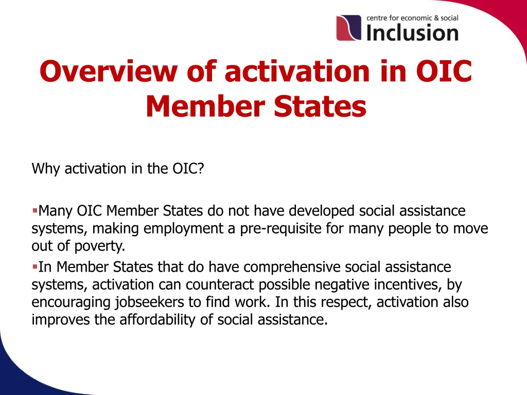 overview of activation in oic member states