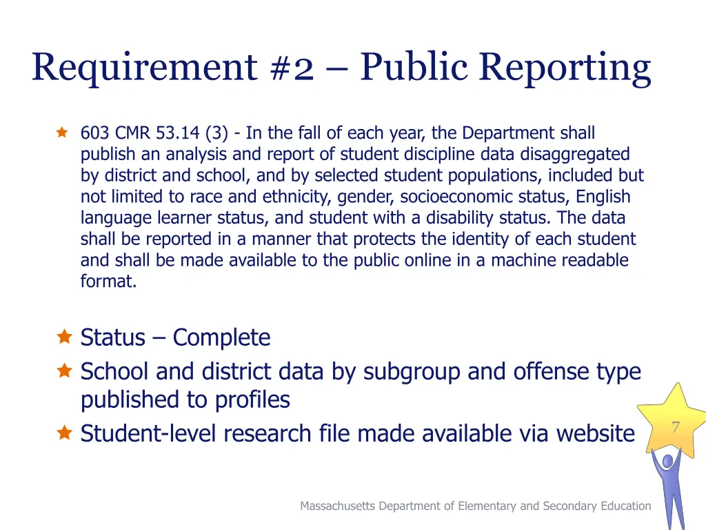 requirement 2 public reporting