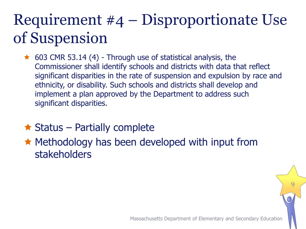 requirement 4 disproportionate use of suspension