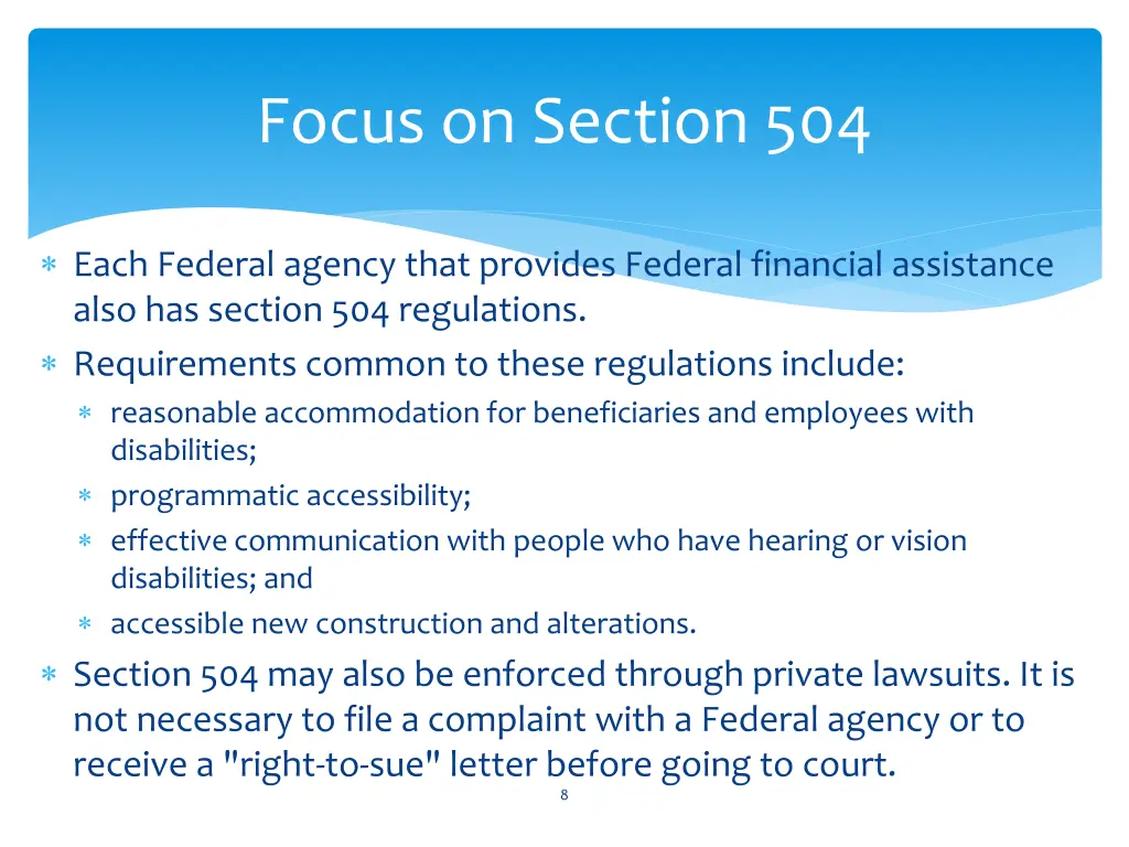 focus on section 504