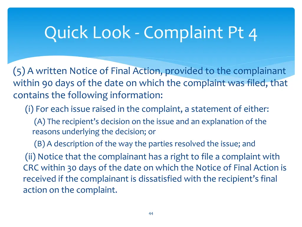 quick look complaint pt 4