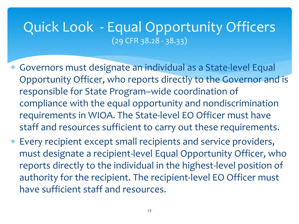 quick look equal opportunity officers