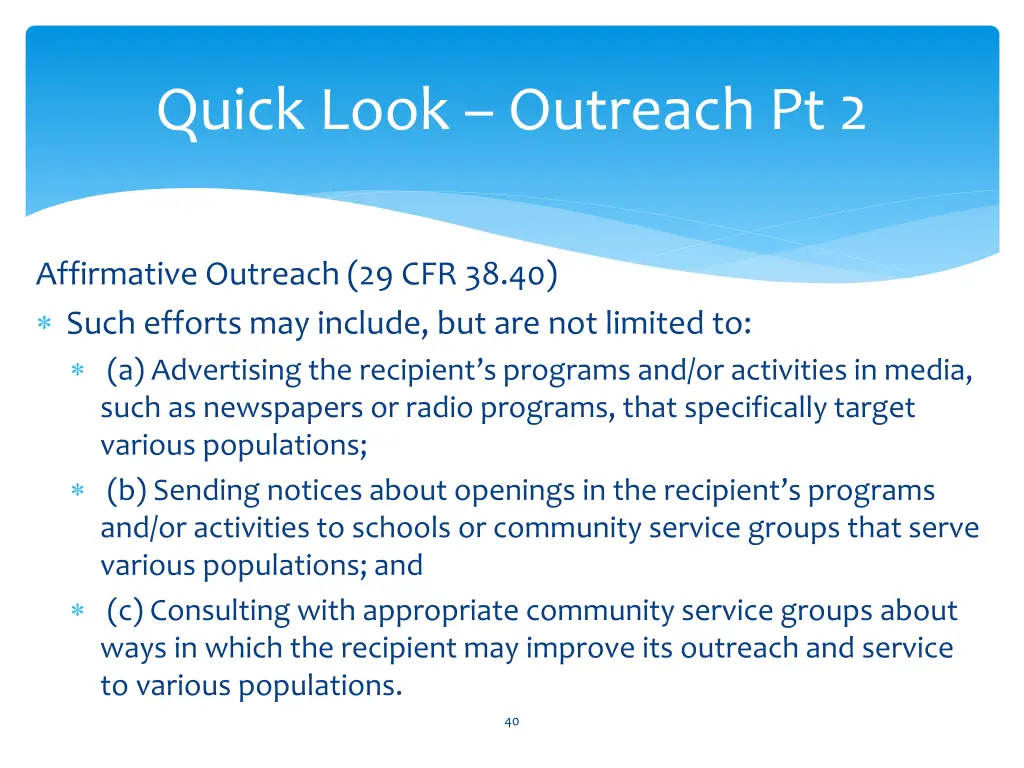 quick look outreach pt 2