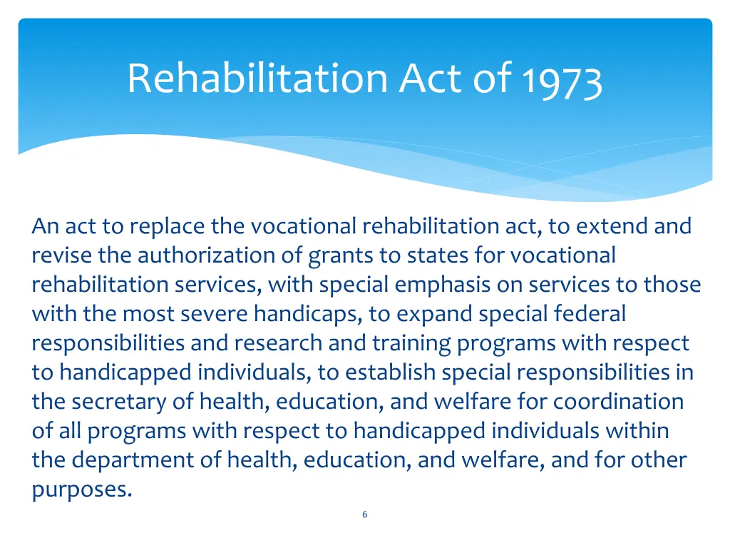 rehabilitation act of 1973