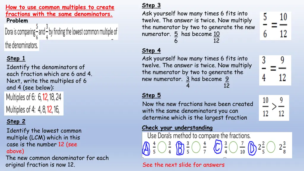 step 3 ask yourself how many times 6 fits into