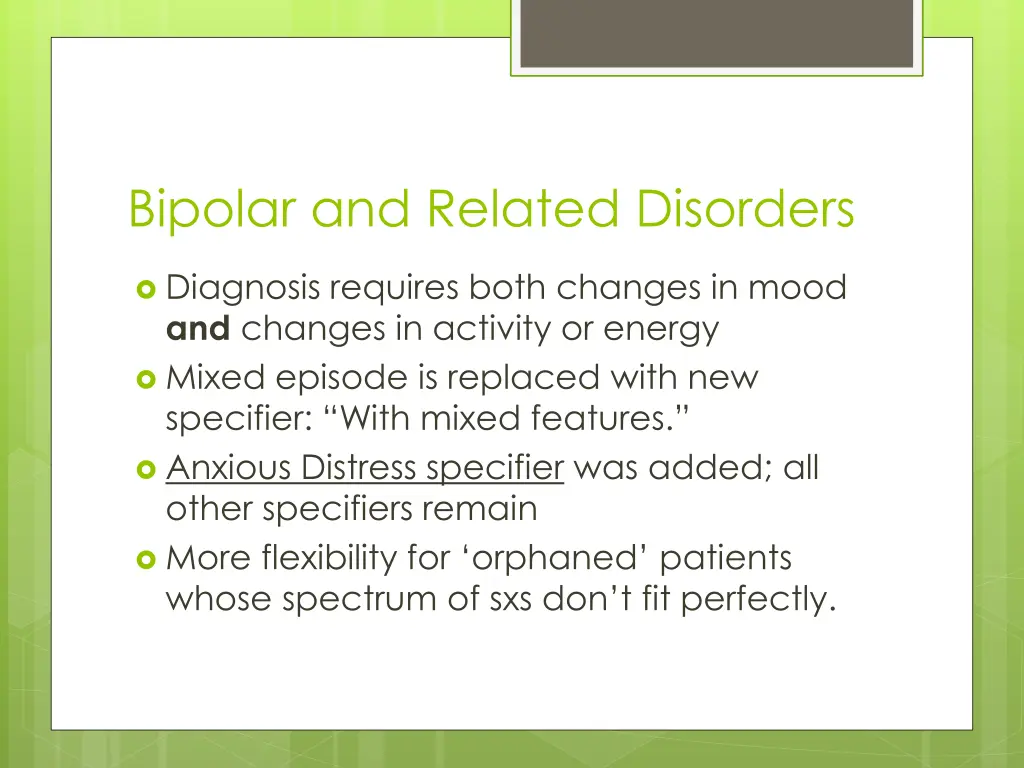 bipolar and related disorders