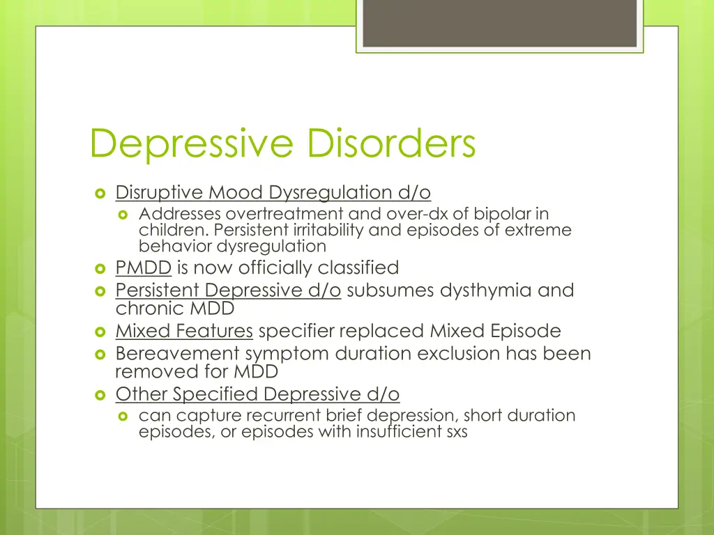 depressive disorders