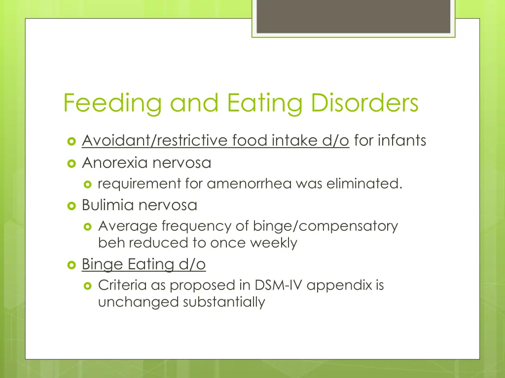 feeding and eating disorders