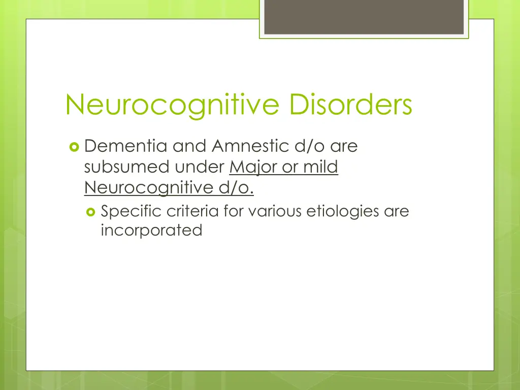 neurocognitive disorders