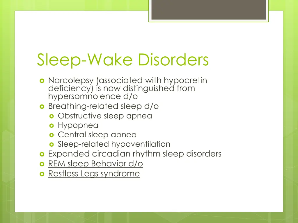 sleep wake disorders