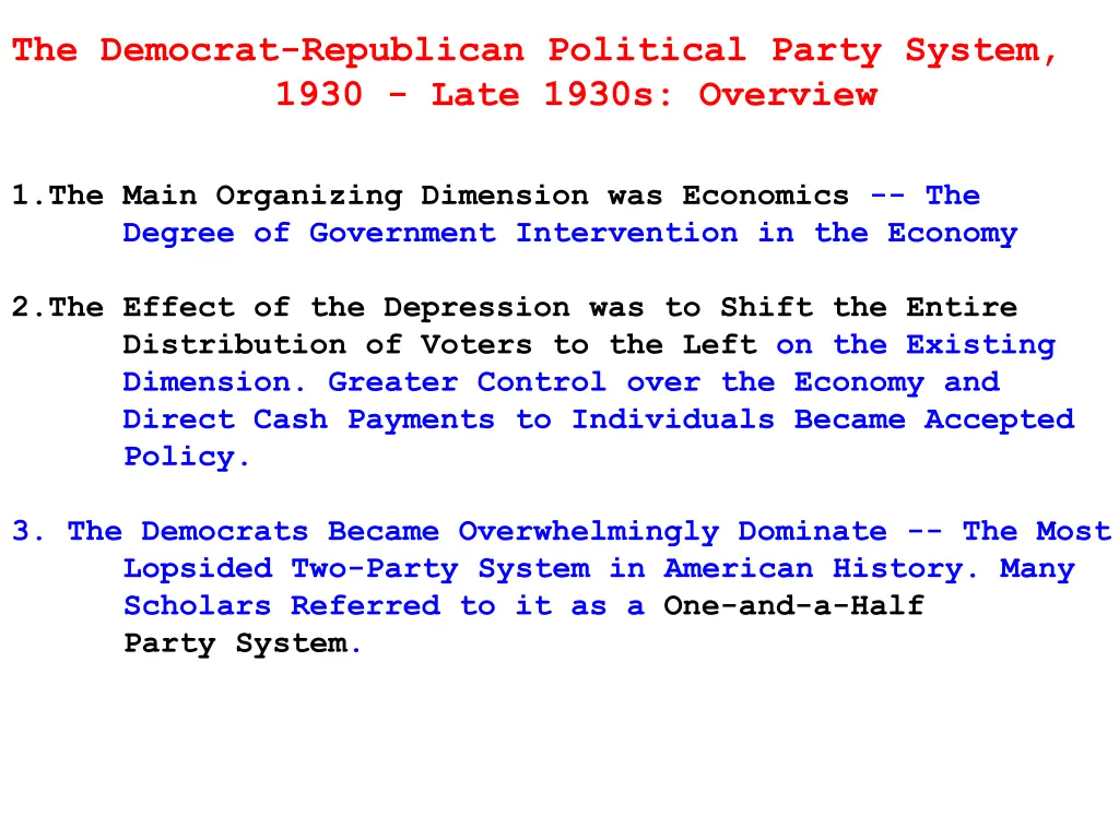 the democrat republican political party system