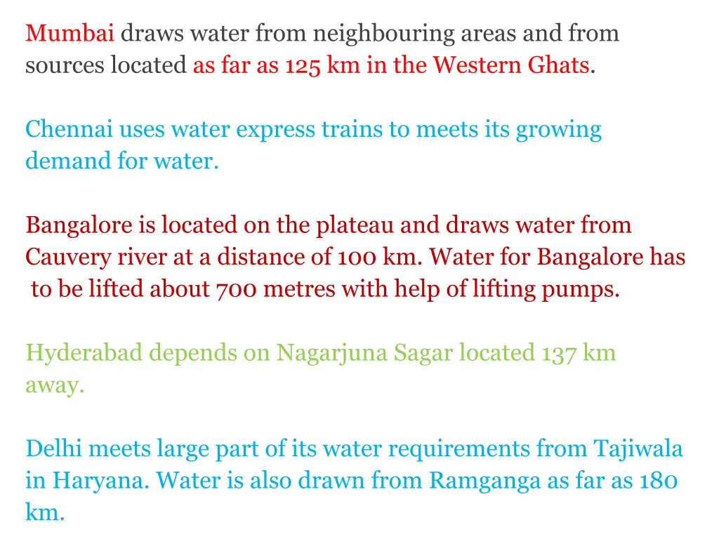 mumbai draws water from neighbouring areas