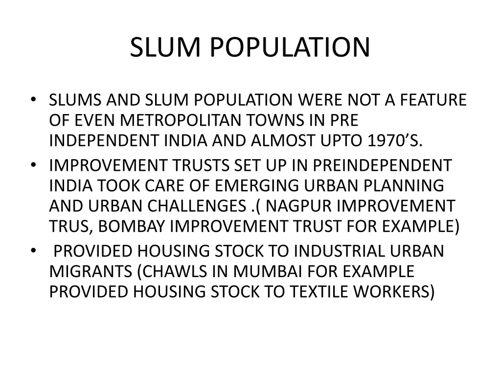 slum population