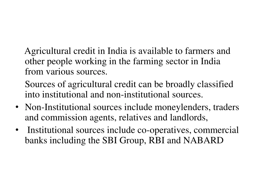 agricultural credit in india is available