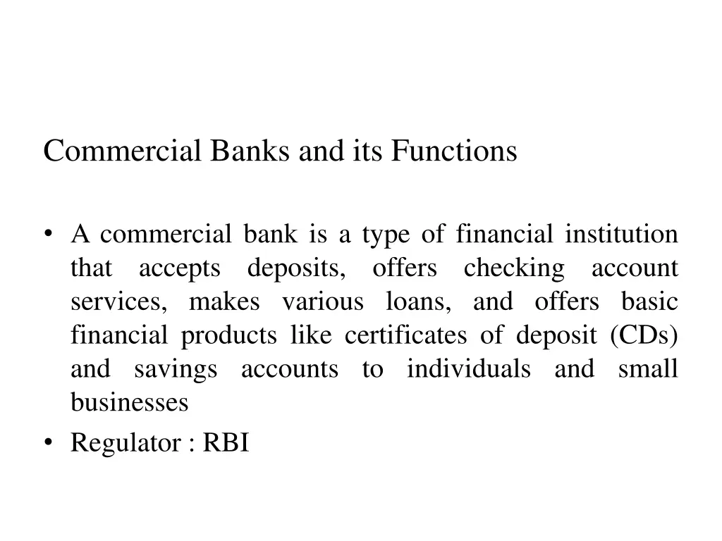 commercial banks and its functions