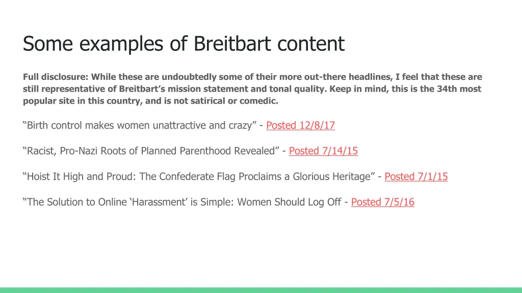 some examples of breitbart content