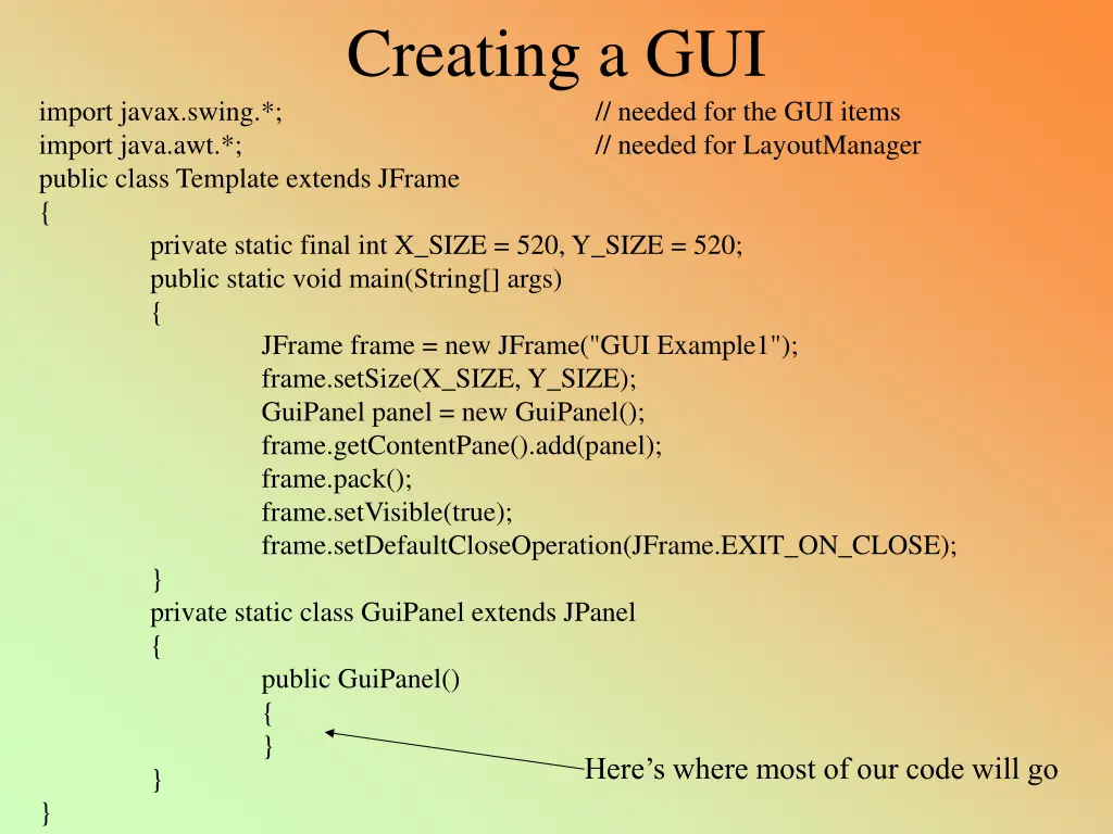 creating a gui