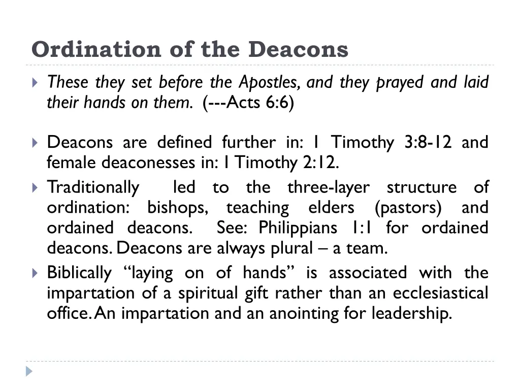 ordination of the deacons