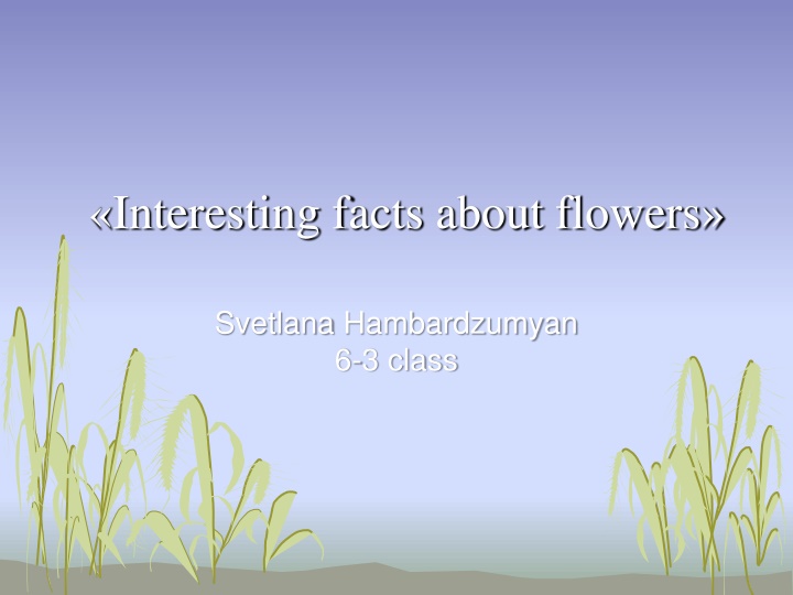 interesting facts about flowers