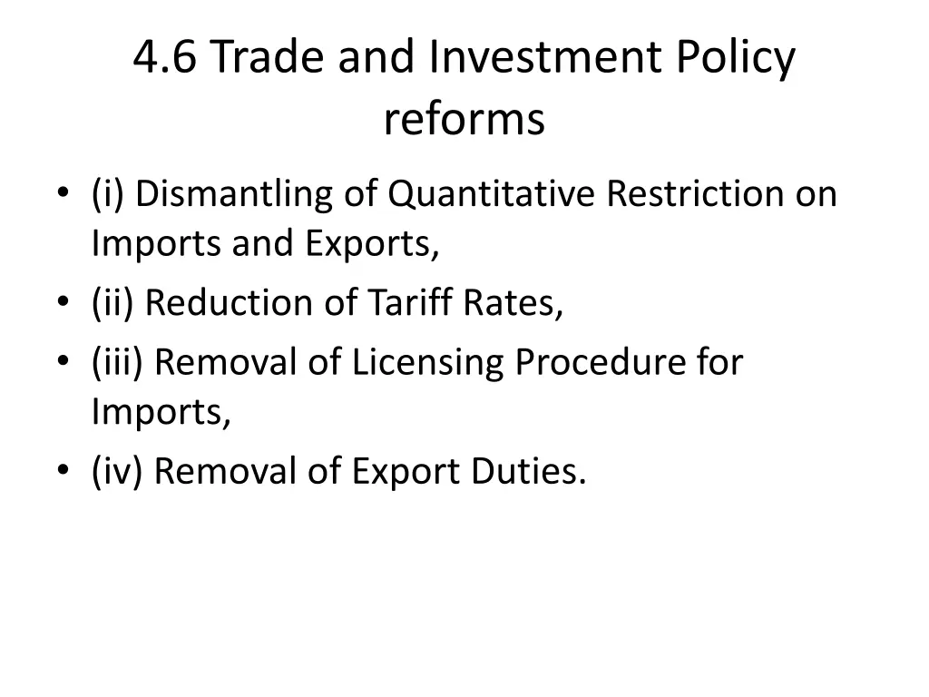 4 6 trade and investment policy reforms