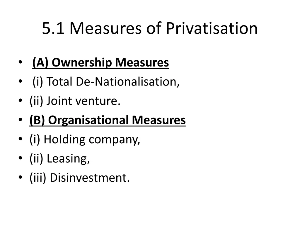 5 1 measures of privatisation