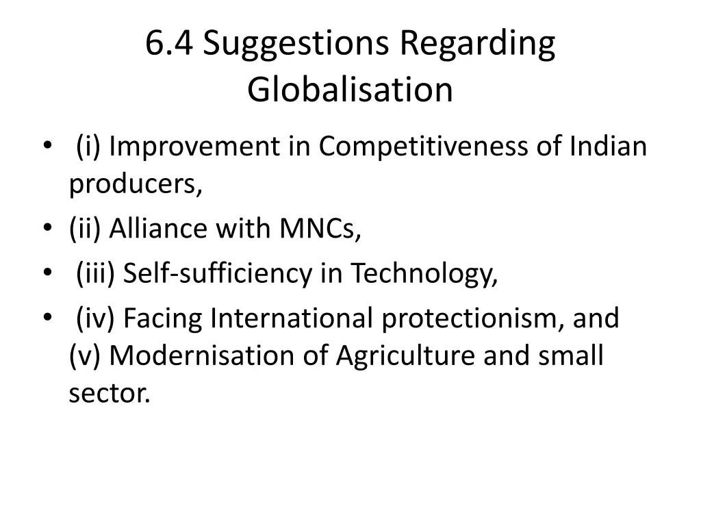 6 4 suggestions regarding globalisation