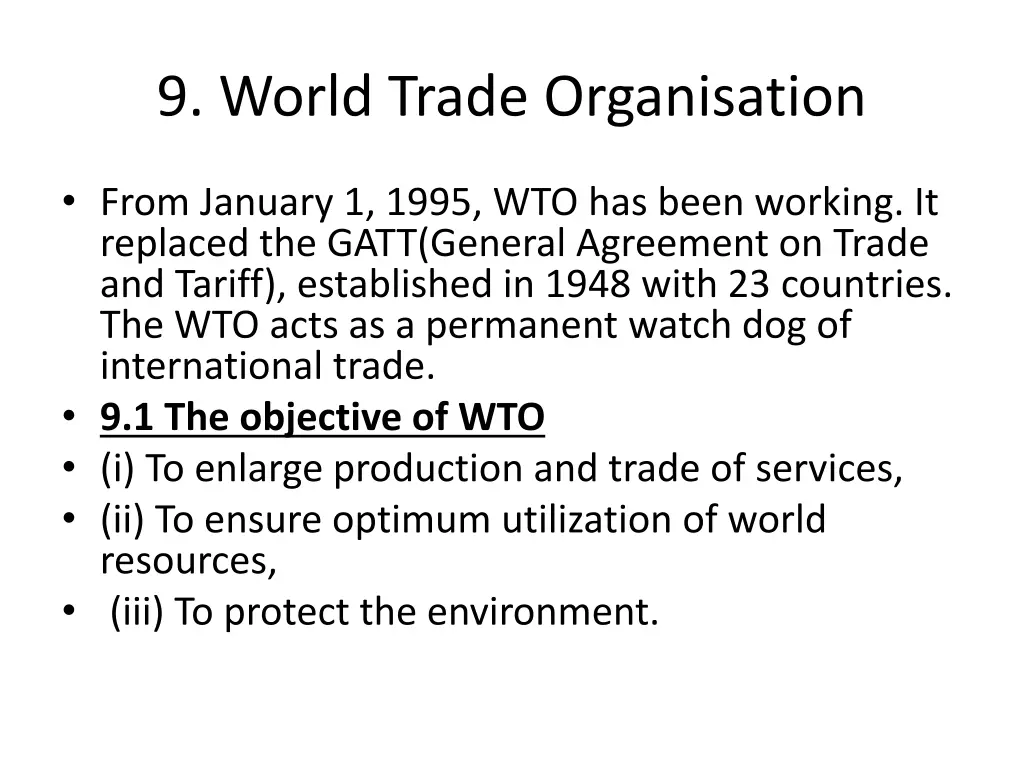 9 world trade organisation