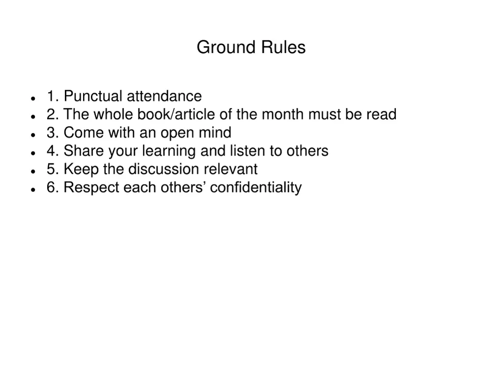 ground rules