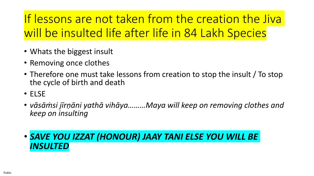 if lessons are not taken from the creation