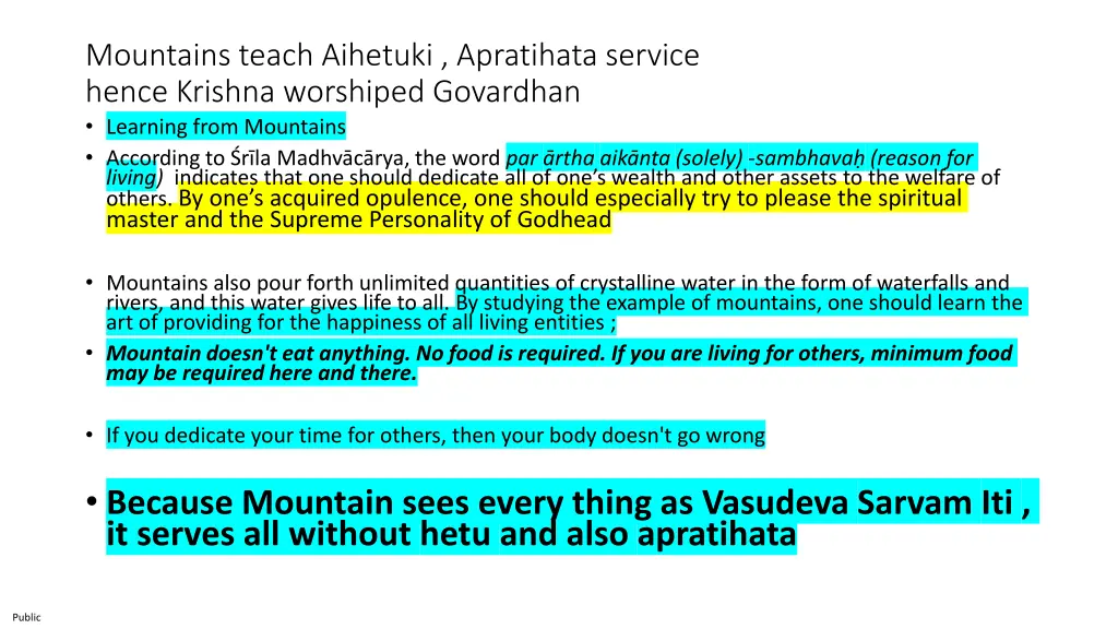 mountains teach aihetuki apratihata service hence