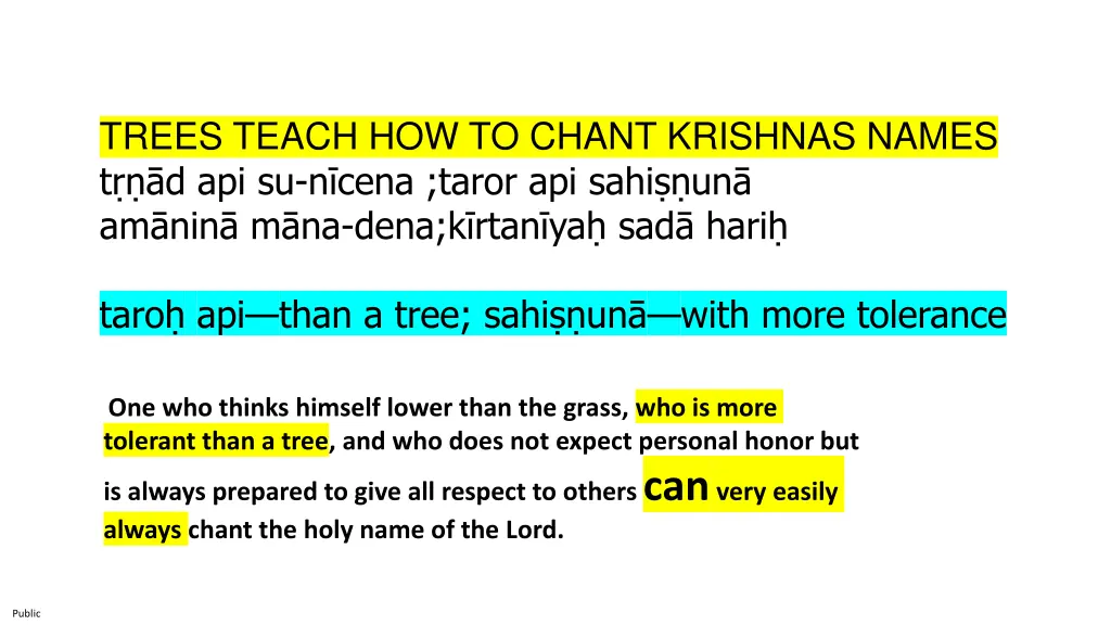 trees teach how to chant krishnas names