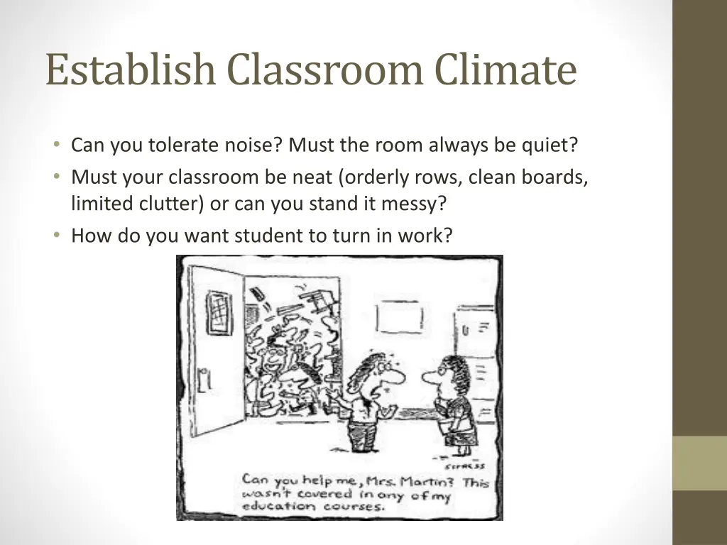 establish classroom climate