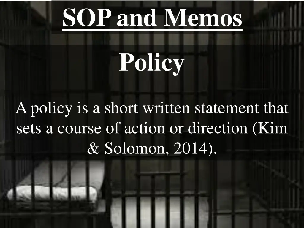 sop and memos 1