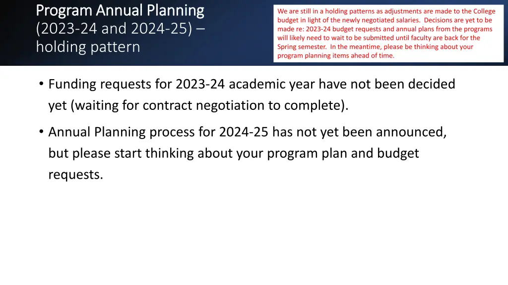 program annual planning program annual planning