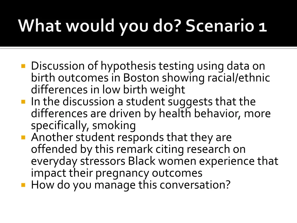 discussion of hypothesis testing using data