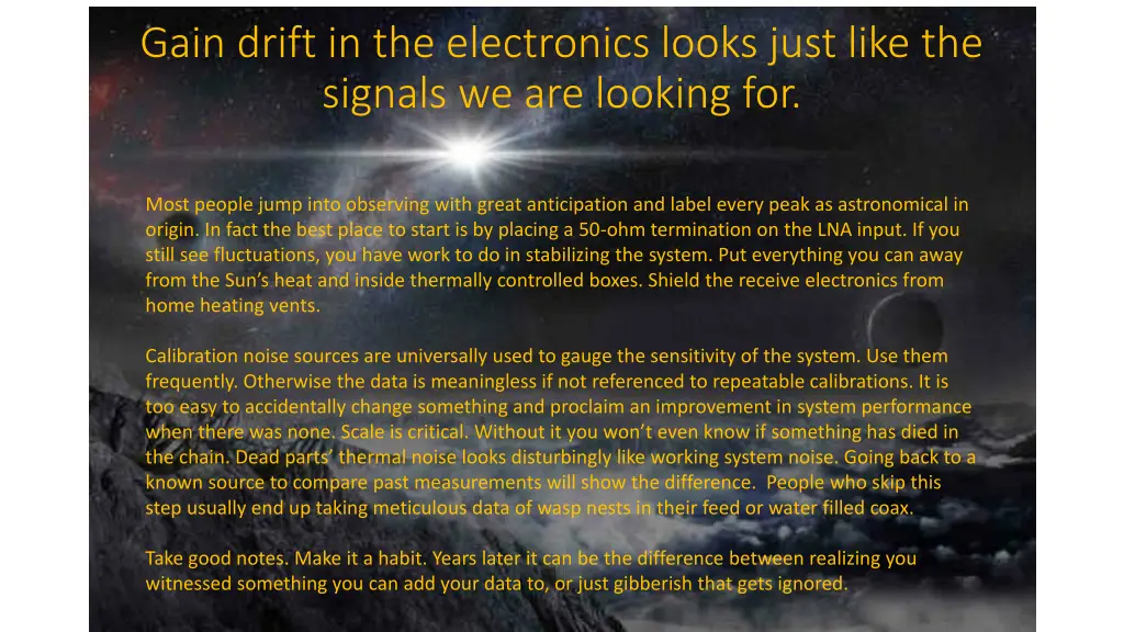 gain drift in the electronics looks just like